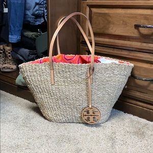 Tory Burch Straw Tote Beach Bag